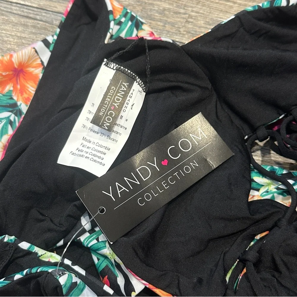 Yandy Zebra Floral Tropical Print Onepiece Swimsuit Medium New with Tags